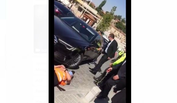 Milletvekili aracıyla özel güvenlik çalışanı ezildi (Video Haber)