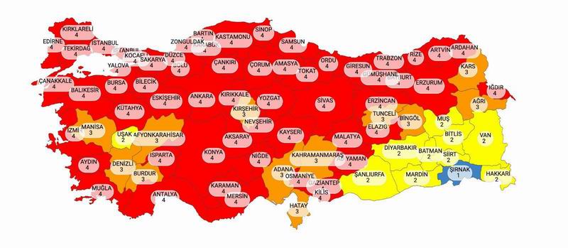 Risk haritası güncellendi​​​​​​​