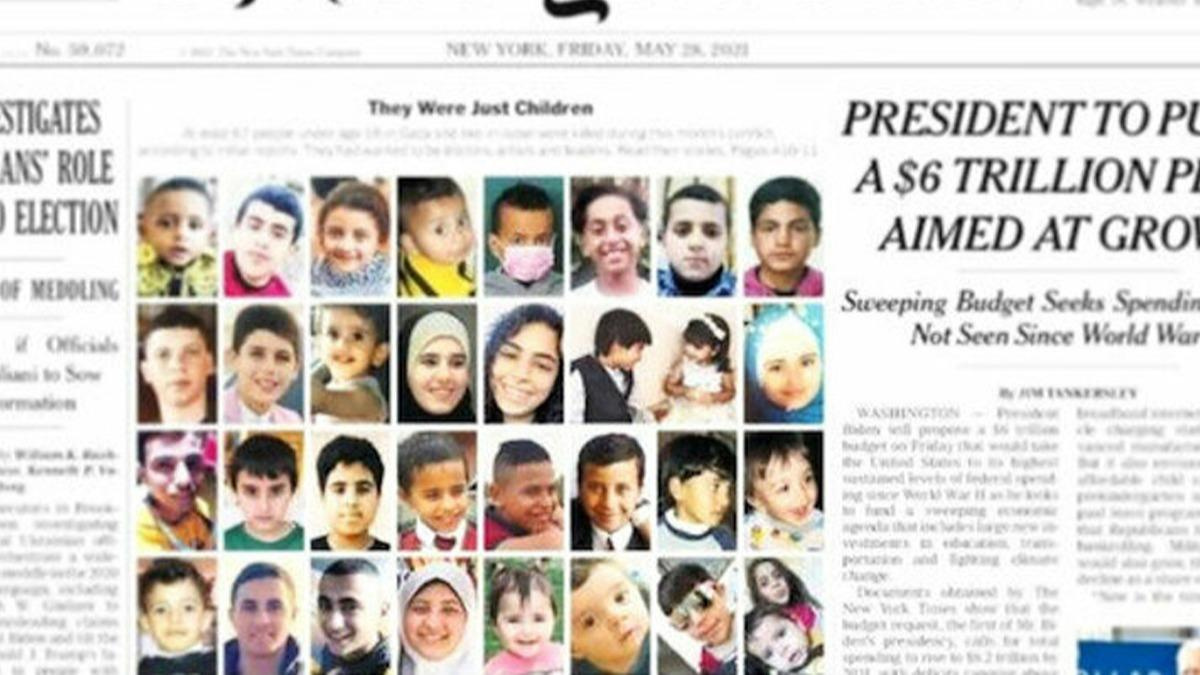 New York Times'ın şehit olan Filistinli çocukları haber yapması Yahudi lobisini rahatsız etti